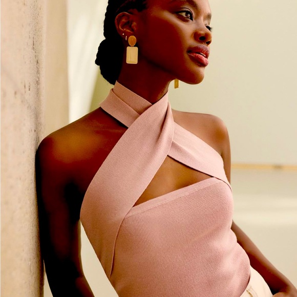 Pink cross neck top - Picture 1 of 3